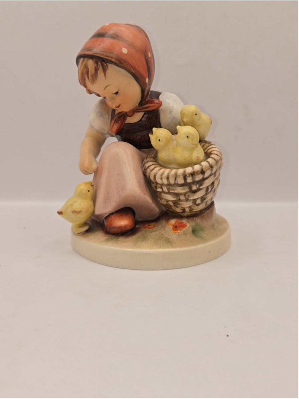 Vintage M.I. Hummel "Chick Girl" TMK-3 Stylied Bee With Circle Western Germany